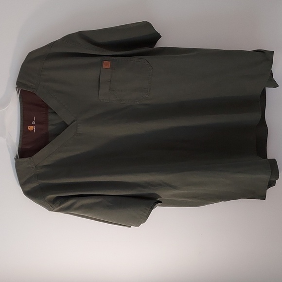 Carhartt Dark Green Men's Scrub Top - Picture 1 of 6